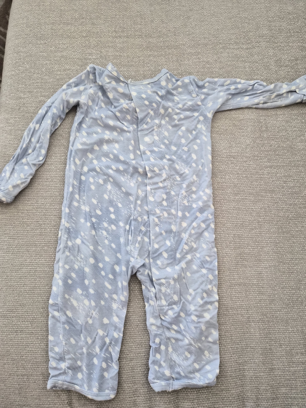 Magnetic Me Light Blue and White Doe Print Coveralls Modal